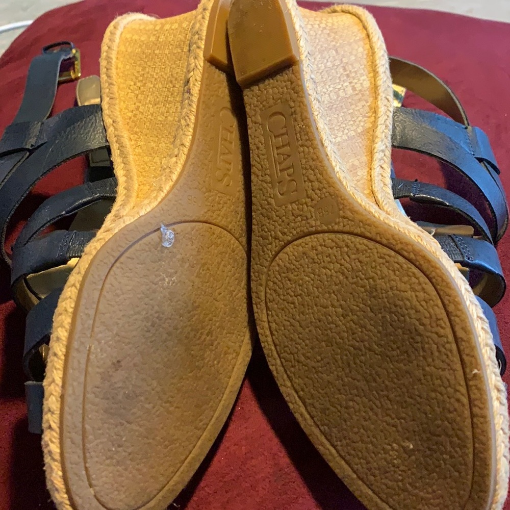 Chaps wedge sandals, Navy